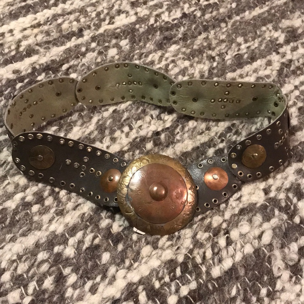 Vintage riveted copper belt